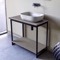 Modern Console Vanity with Grey Oak Shelf, 35